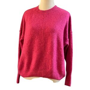 VINCE CAMUTO CENTER SEAM DROP SLEEVE BRUSHED KNIT SWEATER PINK SIZE MEDIUM